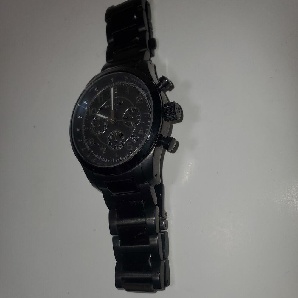Michael Kors Men's Chronograph Watch Black Stainless Steel MK-8192 - Picture 7 of 10